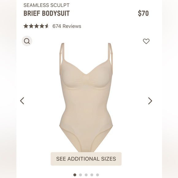 NWOT SKIMS sculpting Seamless Sculpt Brief bodysuit - Sand color - size S/M - Picture 2 of 7